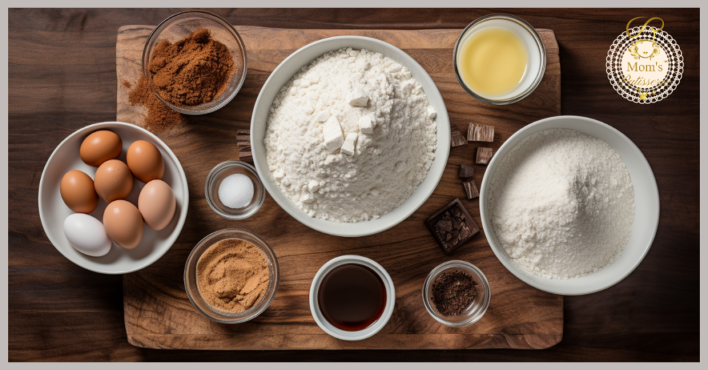 Ingredients Arranged On A Table - MangoGhunti - Mississippi Mud Cake